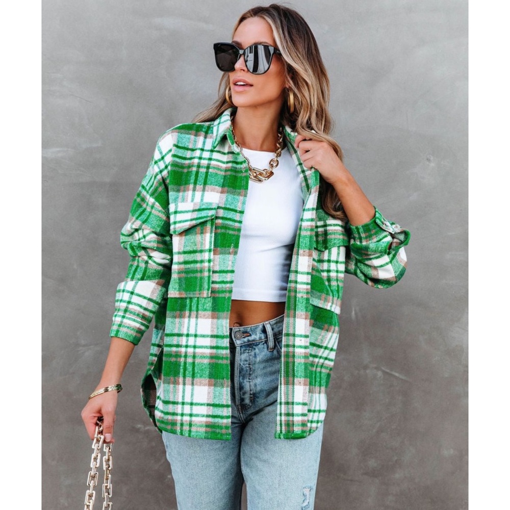 Vici Lucky One Plaid Shacket
